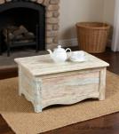 SOLID RECLAIMED WOOD STORAGE COFFEE TABLE W/  ACCESS ON 2 SIDES 