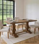 SOLID WOOD PEDESTAL DINING TABLE