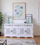 HAND CARVED WOOD SIDEBOARD CABINET