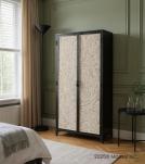 SOLID CARVED WOOD + METAL DOUBLE DOOR CABINET