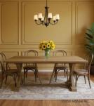 SOLID WOOD X BASE TRESTLE DINING TABLE