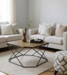 SOLID WOOD & IRON COFFEE TABLE