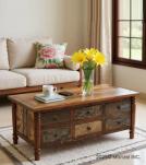 SOLID RECLAIMED WOOD COFFEE TABLE W/ MULTIPLE DRAWERS