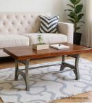 Solid Wood Coffee Table w Iron Base