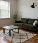 SOLID LIVE EDGE WOOD COFFEE TABLE W/ METAL BASE