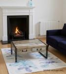 SOLID RECLAIMED TEAK WOOD & IRON COFFEE TABLE W/ DRAWERS