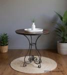 SOLID WOOD IRON ROUND TABLE