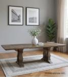 SOLID WOOD PEDESTAL EXTENSION DINING TABLE
