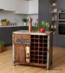 SOLID RECLAIMED TEAK WOOD WINE BAR