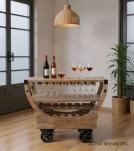 SOLID WOOD BAR TROLLY