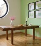 EXTENDABLE SOLID WOOD DINING TABLE W/ SELF-STORING EXTENSIONS