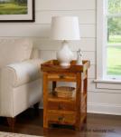 SOLID RECLAIMED TEAK WOOD 3 DRAWER END TABLE / NIGHT STAND