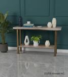 SOLID LIVE EDGE WOOD & IRON CONSOLE TABLE