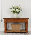 SOLID RECLAIMED TEAK WOOD CONSOLE WITH 2 DRAWERS & SHELF