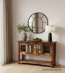 SOLID RECLAIMED TEAK WOOD SIDEBOARD W/ SLIDING DOORS & BOTTOM SHELF