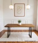 LIVE EDGE SOLID SUAR WOOD TABLE W/ METAL BASE