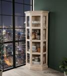 RECLAIMED TEAK WOOD & GLASS CORNER DISPLAY CABINET