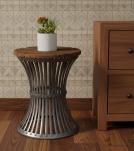 SOLID WOOD & IRON END TABLE