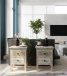 SOLID RECLAIMED TEAK WOOD END TABLE NIGHTSTAND