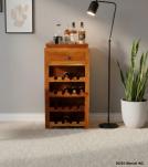 RECLAIMED SOLID TEAK WINE BAR W/ DRAWER & TRAY