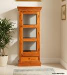SOLID WOOD & GLASS DISPLAY TOWER CABINET