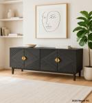TEXTURED WOOD & IRON SIDEBOARD