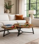 PAIR OF WOOD & IRON TABLES
