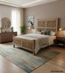 HAND CARVED SOLID WOOD Queen bed