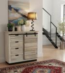 SOLID WOOD SIDEBOARD W/ 4 DRAWERS & SLIDING DOOR 