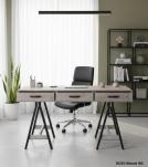 SOLID WOOD 3 DRAWER DESK W/ IRON BASE