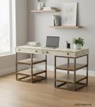 SOLID WOOD WOOD & IRON Desk W/ Drawers 