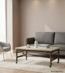 SOLID WOOD & IRON TROLLEY COFFEE TABLE