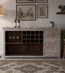 SOLID RECLAIMED TEAK WOOD WINE BAR CABINET