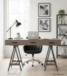SOLID WOOD DESK W/ METAL BASE & 3 DRAWERS