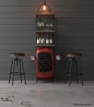 IRON & SOLID WOOD TRACTOR WINE RACK