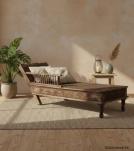 SOLID VINTAGE WOOD CHAISE LOUNGE CHAIR