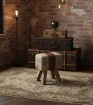 CANVAS & LEATHER STOOL BENCH