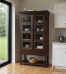 SOLID RECLAIMED TEAK WOOD & GLASS CABINET HUTCH DISPLAY