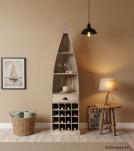 RECLAIMED TEAK WOOD BOAT NAUTICAL WINE RACK BOOKCASE W/ SHELVES
