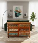 HAND CARVED SOLID RECLAIMED TEAK WOOD 9 DRAWER DRESSER CHEST BUREAU SIDEBOARD