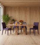 SOLID WOOD PEDESTAL EXTENSION DINING TABLE