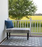 UPHOLSTERED CLOTH & SOLID WOOD BENCH