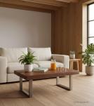 SUPER THICK RECLAIMED TEAK & IRON COFFEE TABLE