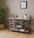 SOLID WOOD & IRON SHELVING UNIT