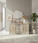 HAND CARVED SOLID RECLAIMED TEAK WOOD SIDEBOARD W/ 4 DRAWERS & 2 DOORS 
