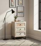 SOLID RECLAIMED TEAK  WOOD END TABLE NIGHTSTAND 3 DRAWERS