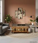 Brass Inlay Buddha Reclaimed Wood Trunk