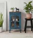 VINTAGE RECLAIMED TEAK & GLASS CABINET