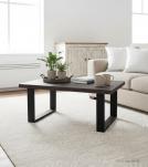 SOLID LIVE EDGE WOOD COFFEE TABLE W/ METAL BASE