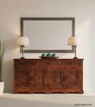 4 DOOR CARVED WOOD SIDEBOARD W/ DRAWERS